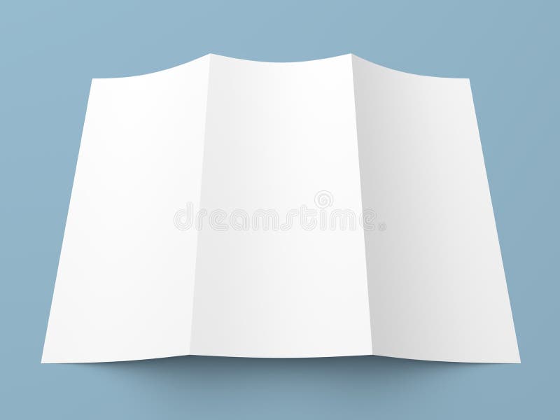 Leaflet Blank Tri Fold White Paper Brochure Stock Illustration