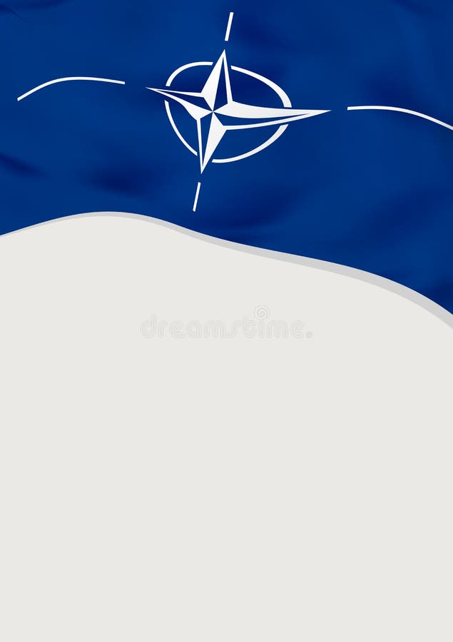 Leaflet Design with Flag of Nato. Vector Template Stock Vector