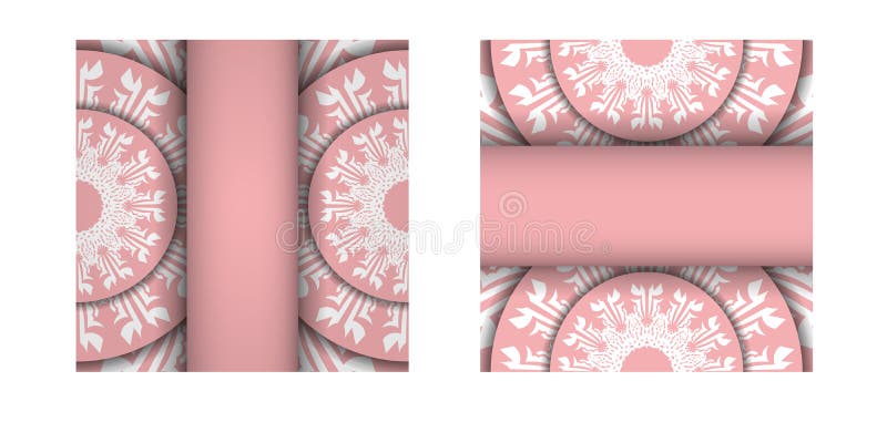 Leaflet in pink with abstract white pattern prepared for typography. royalty free illustration