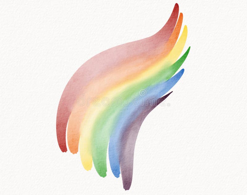 Leagăn curcubeu elegant, în acuarelă, care simbolizează frumusețea diversității și a incluziunii. Perfect pentru designuri Pride stock illustration