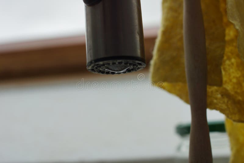 Leaking faucet. stock photo. Image of splash, drought 200615884