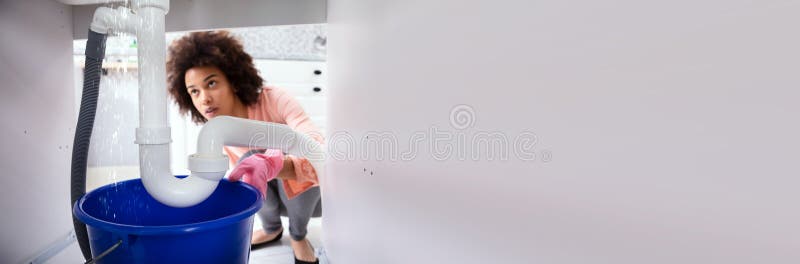 Leaky Sink Pipe Leaking stock photo. Image of sink, african - 255777424