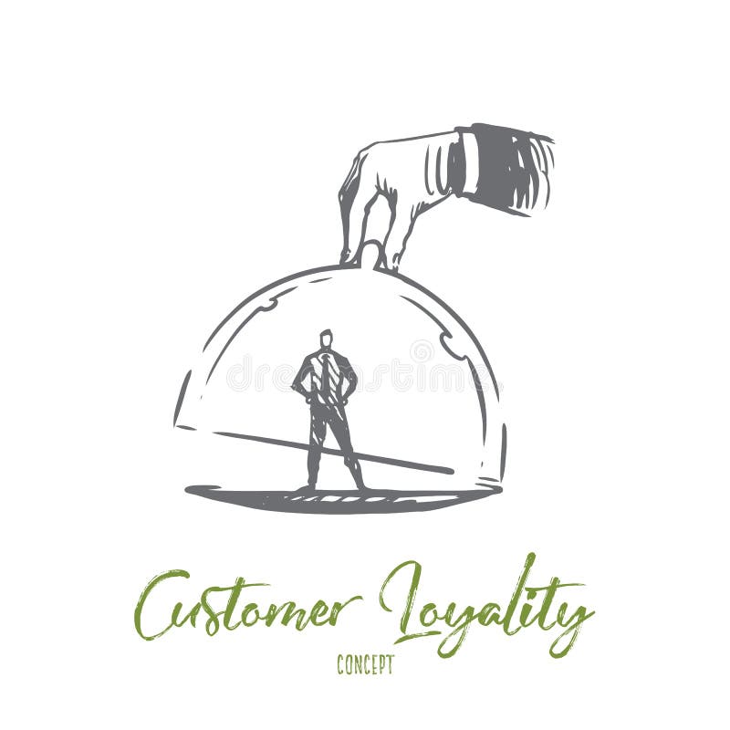 Lealdade do cliente, negócio, mercado, conceito do serviço Vetor isolado tirado mão ilustração stock Lealdade do cliente, negócio, mercado, conceito do serviço Vetor isolado tirado mão ilustração stock