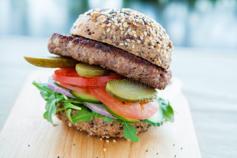 Lean beef burger royalty free stock photography