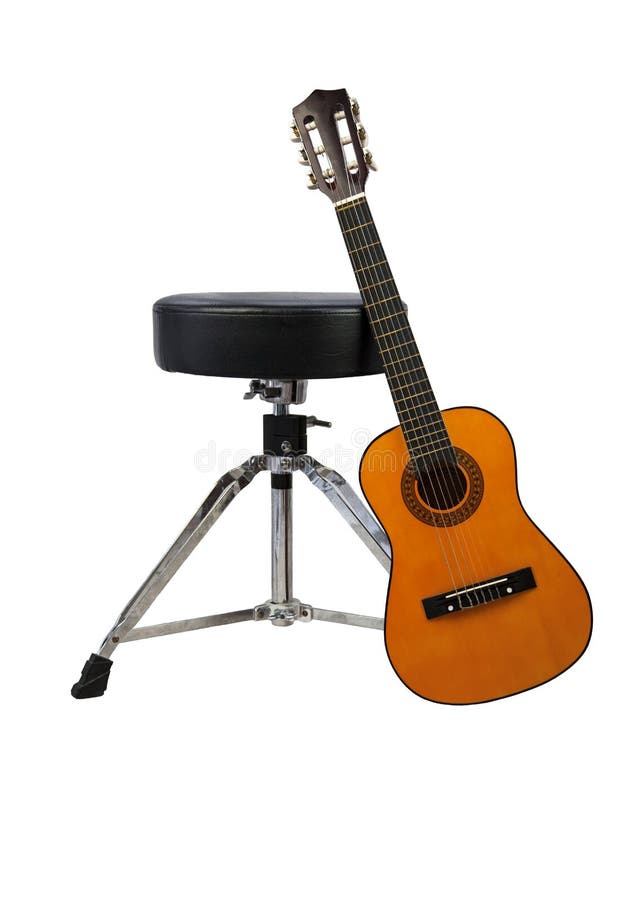 Acoustic Guitar Leaning On A Chair Stock Photo Image of music