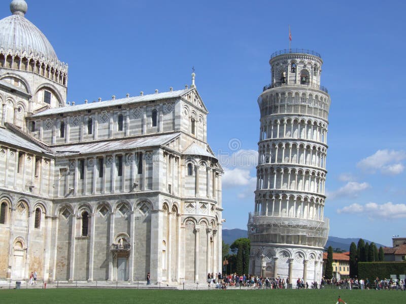 The leaning tower of Pisa and the Duomo royalty free stock photo The leaning tower of Pisa and the Duomo royalty free stock photo