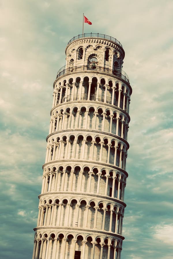 The Leaning Tower of Pisa, Tuscany, Italy. Vintage, retro. stock photo The Leaning Tower of Pisa, Tuscany, Italy. Vintage, retro. stock photo