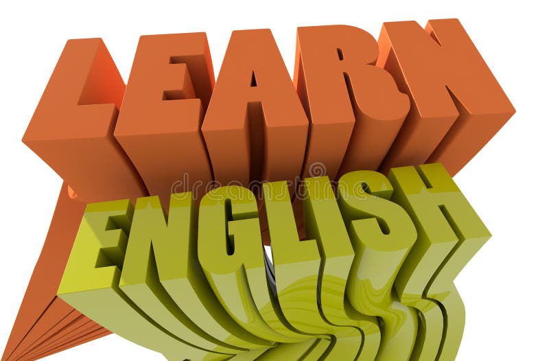 3d design. Learn english and white background