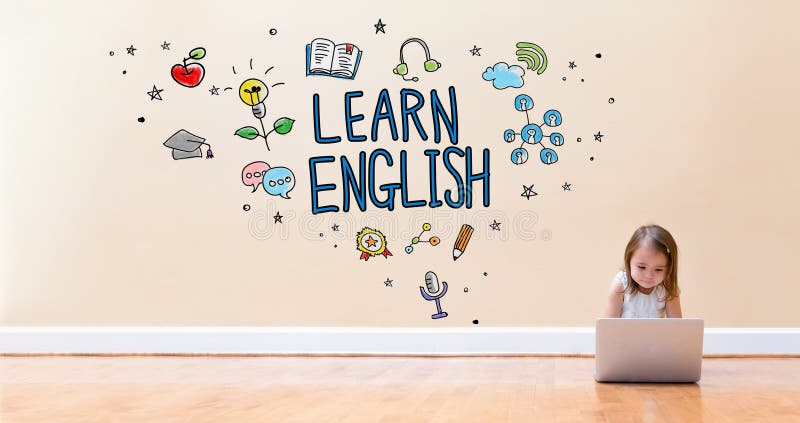 Learn English Language. Girl School Uniform. English Student. Education and  Upbringing. Language School Stock Photo - Image of flag, yellow: 223405748