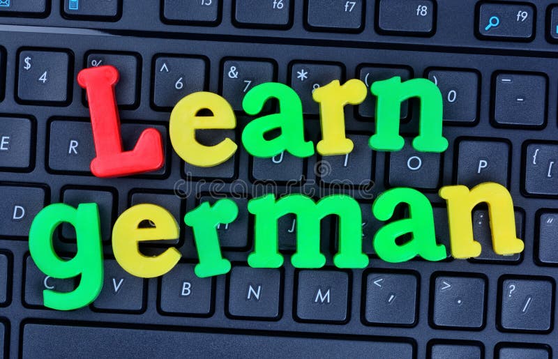 Learn German Words Computer Keyboard Stock Photos Free & RoyaltyFree