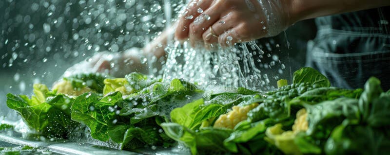 Washing Fresh Produce A Guide to Cleaning Fruits and Vegetables for Optimal Health and Safety, Discover the Best Practices for vector illustration