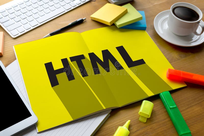 Learn HTML, web development and web design, Trendy long shadow vector illustration Learn HTML, web development and web design, Trendy long shadow vector illustration