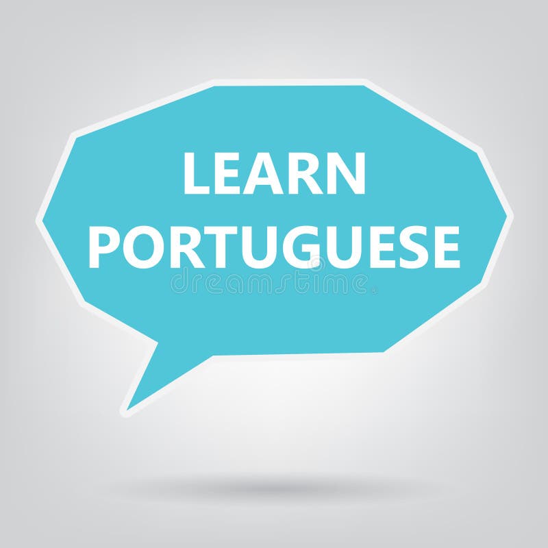 Learn Portuguese Loudspeaker Message Sign Illustration Stock