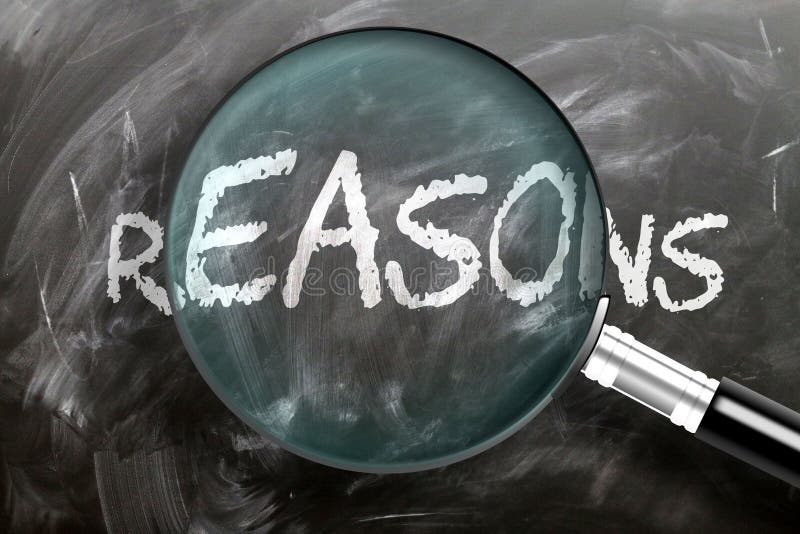 Learn, study and inspect reasons - pictured as a magnifying glass enlarging word reasons, symbolizes researching, exploring and analyzing meaning of reasons, 3d illustration. Board survey stock images, royalty-free photos and pictures