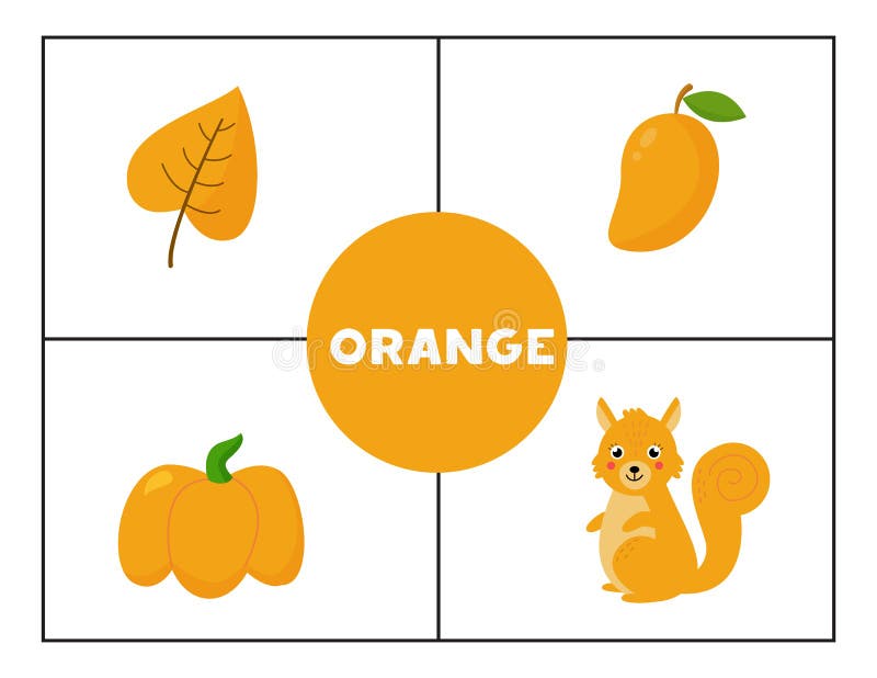 learning orange color for preschool kids educational worksheet stock vector illustration of activity school 198087961