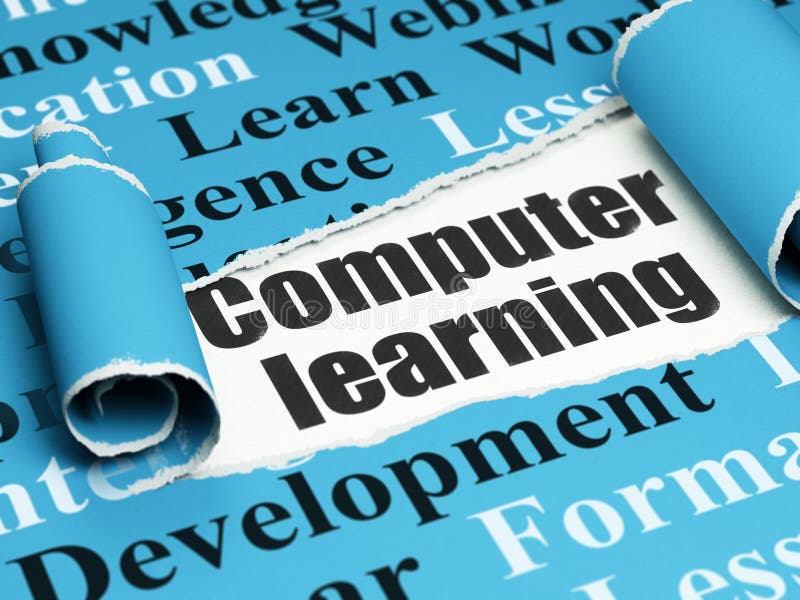 Learning concept: black text Computer Learning under the piece of torn paper royalty free illustration