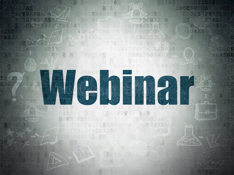 Learning Concept: Webinar on Digital Data Paper Background Stock