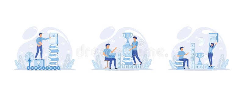 Learning development and growth. Self-learning, online emoloyee education distance e-learning. Skill improvement. Self development stock illustration