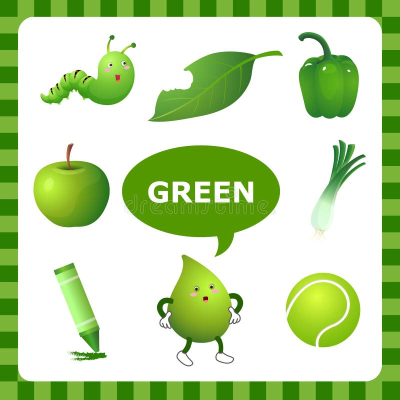 Learning Green color stock vector Illustration of color