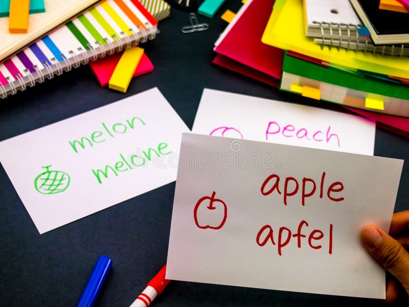 Learning New Language Making Original Flash Cards; German