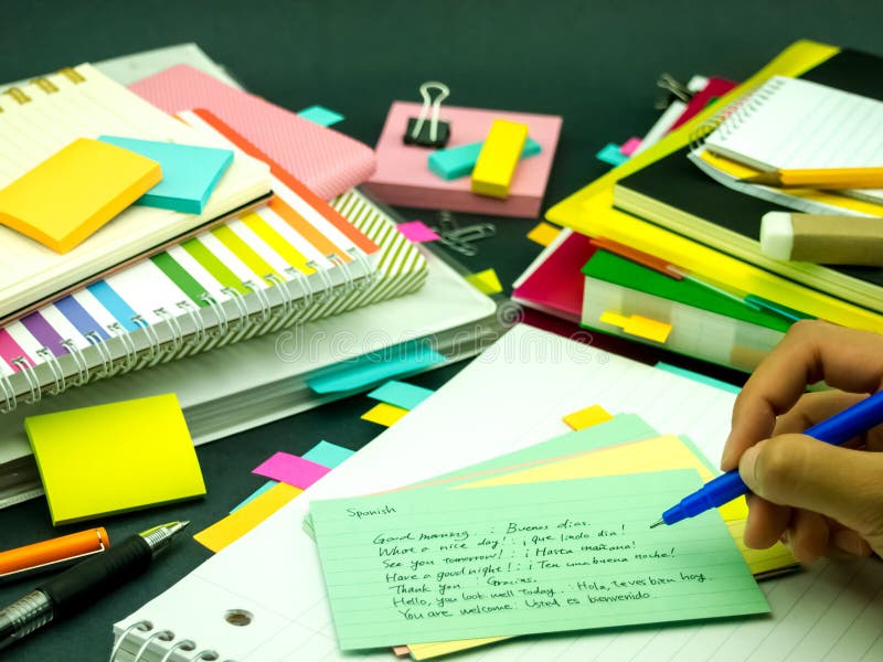 Learning New Language Writing Words Many Times on the Notebook