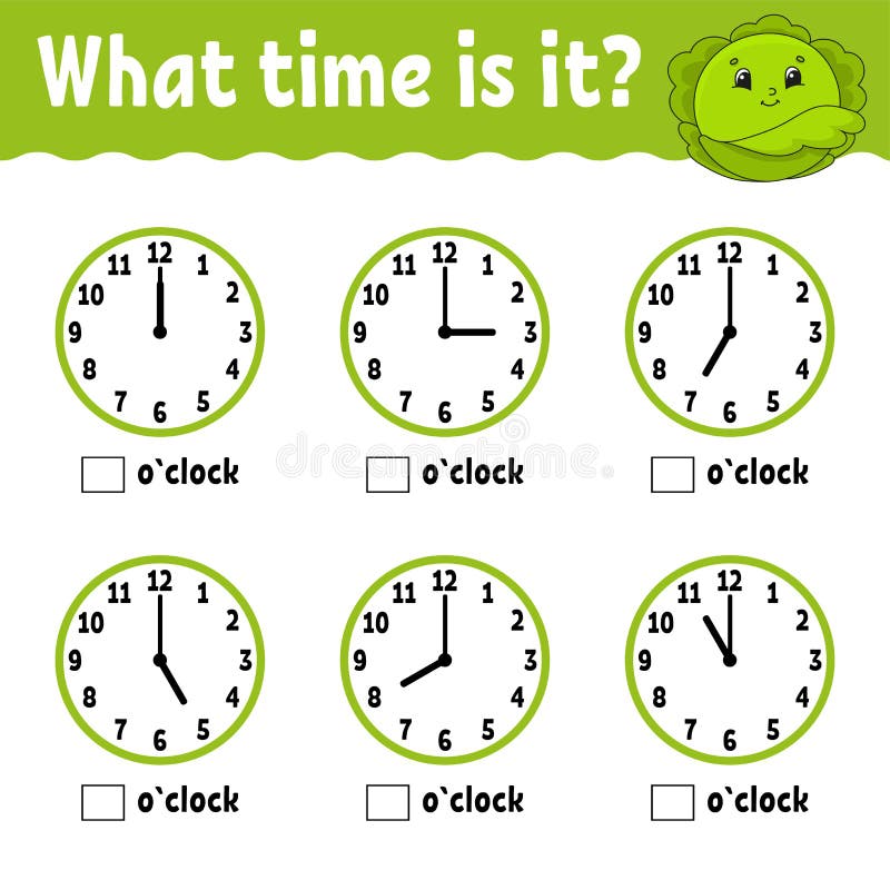 learning time on the clock educational activity worksheet for kids and toddlers game for children simple flat isolated vector stock vector illustration of exercise activities 165738574