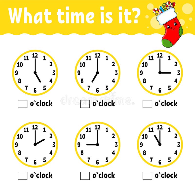 learning time on the clock educational activity worksheet for kids and toddlers game for children simple flat isolated vector stock vector illustration of education childhood 165738437