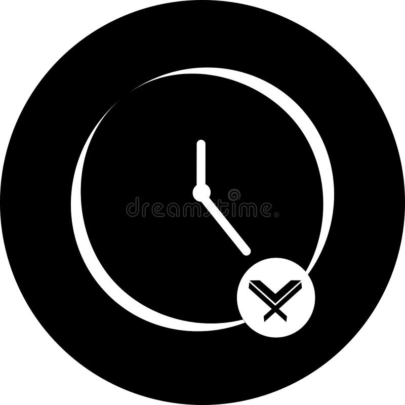 Learning Time, Clock, Watch in Blue Circle Icon. Concept of UI Design