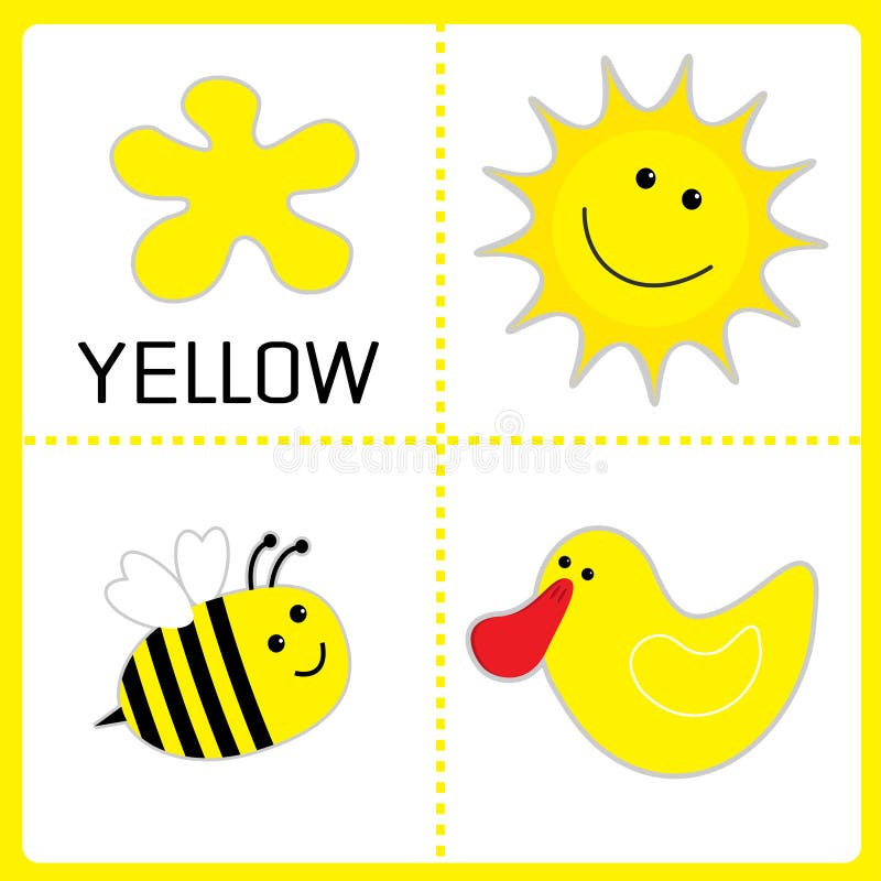 Learning Yellow Color. Sun, Bee and Duck Stock Vector - Illustration of  comic, learn: 62484203
