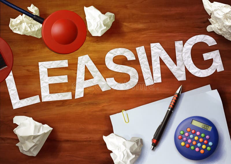 Leasing Desktop Memo Calculator Office Think Organize Stock Photo