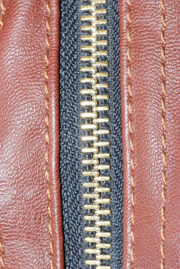 Leather bag zipper stock photo. Image of cloth, clothing 13254996