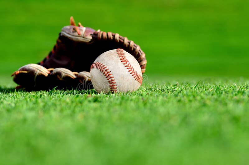 Leather baseball glove and ball stock photos Leather baseball glove and ball stock photos