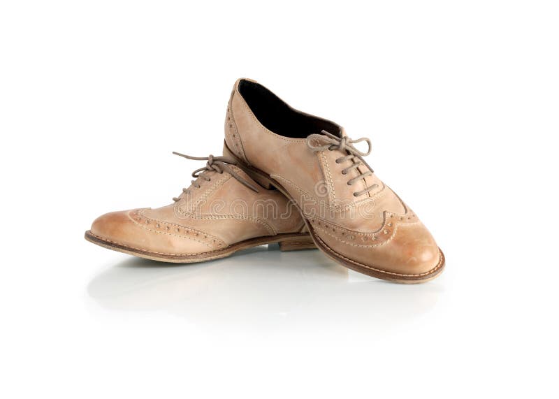 Leather Beige Shoes stock image. Image of clothing, pair 26308687