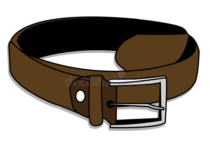 Men S Leather Belt on a White Backdrop Stock Illustration