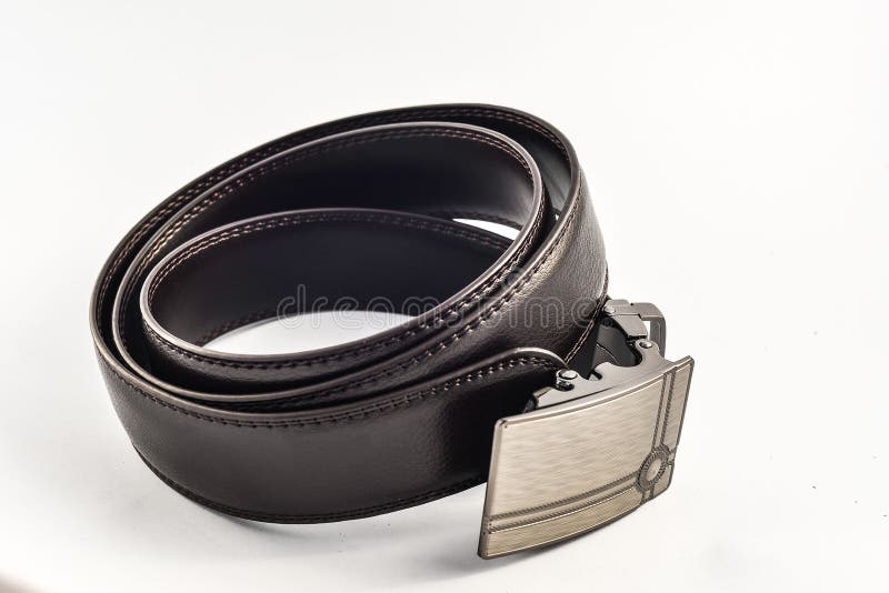 Leather Belt Isolated on White Background Stock Photo - Image of buckle ...