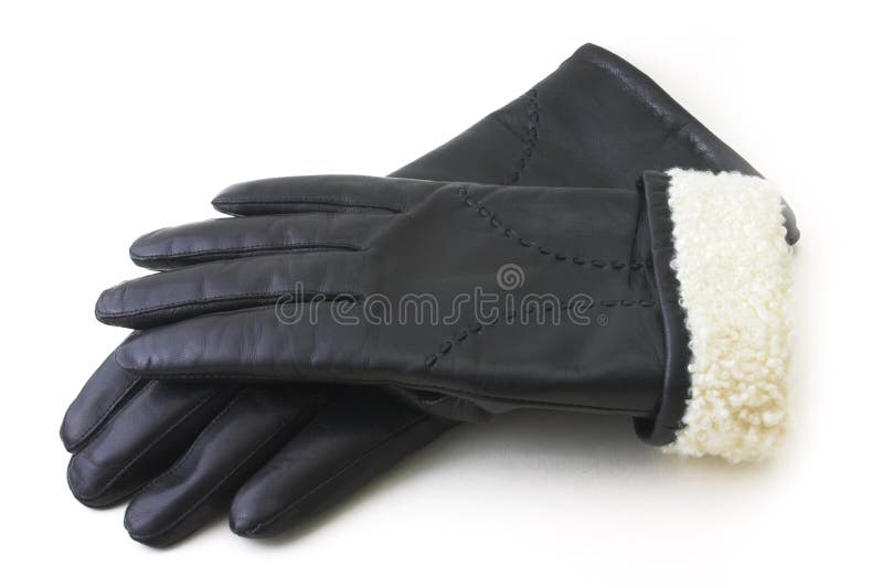 Leather black gloves