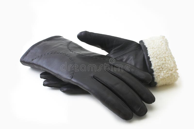 Leather black gloves