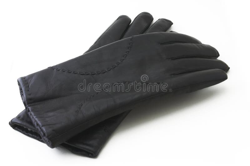 Leather black gloves