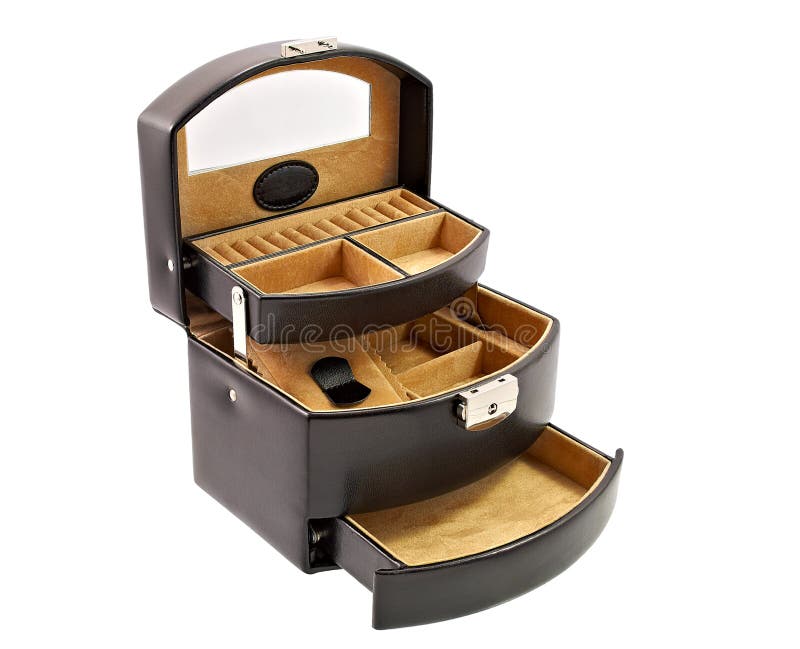 Leather Box For Cosmetic Or Jewelery Stock Image Image of open