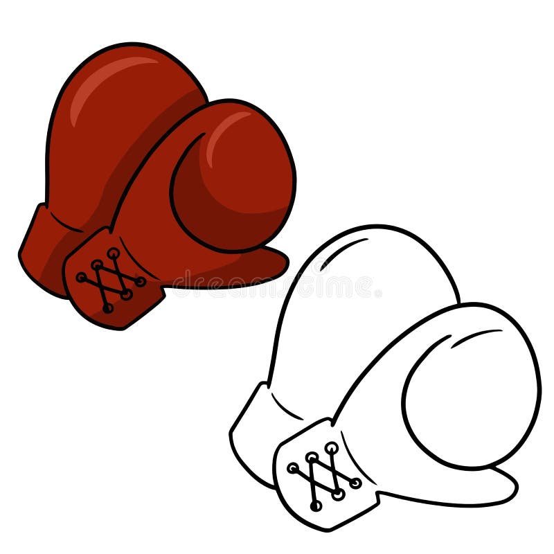 Leather Boxing Gloves, Color Image and Line, Sketch, Vector Illustration Stock Vector