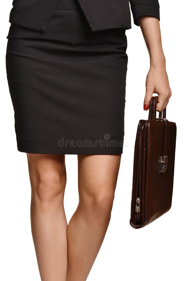 Leather Briefcase in an Elegant Hand of the Girl Stock Photo Image of