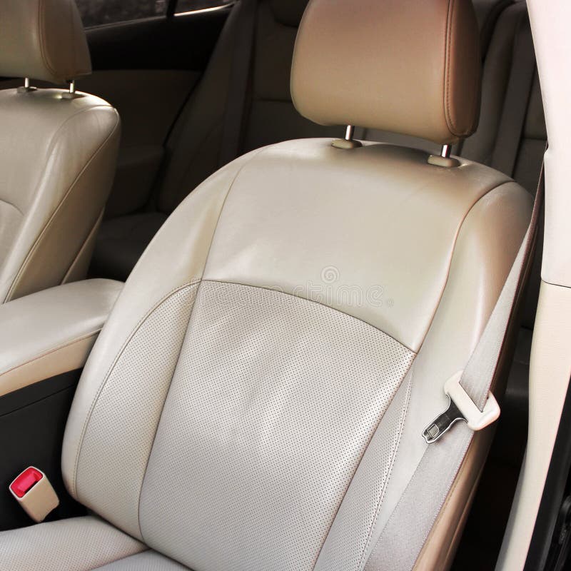 Leather Car Seat. Car Interior Details Stock Image Image of