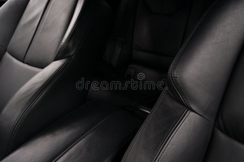 Leather car seats. stock image. Image of journey, compartment 109165435
