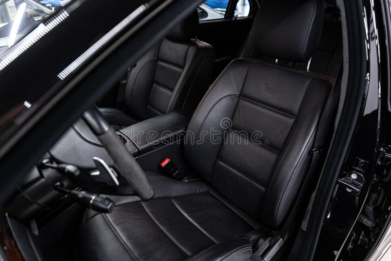 Leather Car Seats. Modern Car Interior Stock Photo Image of luxury, black 193992002