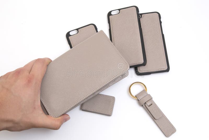 Leather card case  Leather chain wallet  Leather phone case and leather money clip.