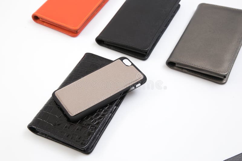 Leather card case  Leather chain wallet  Leather phone case and leather money clip.