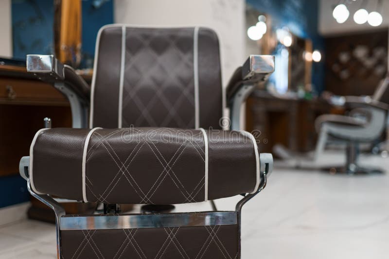 Leather Chair in Barber Shop. Stock Photo Image of retro