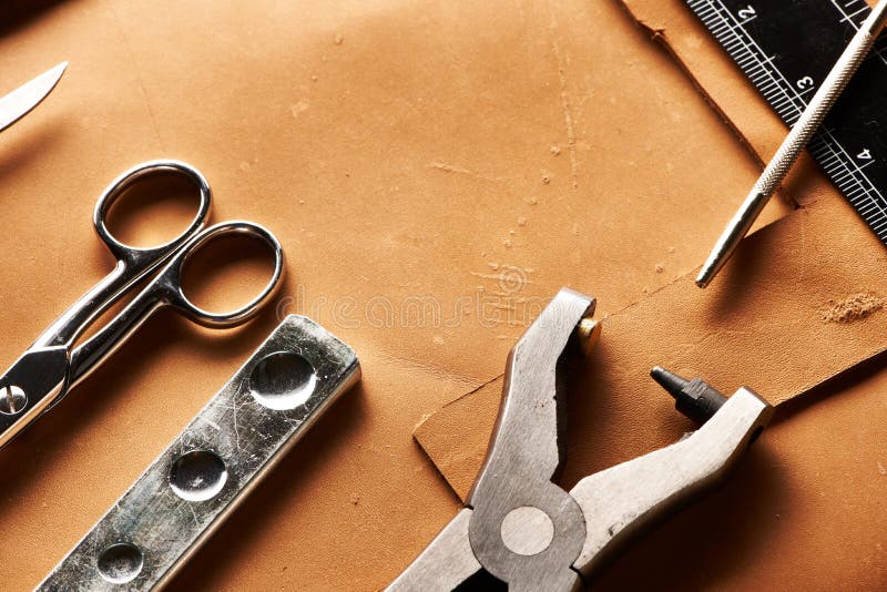 Leather crafting tools stock photo. Image of shoemaker 32035286