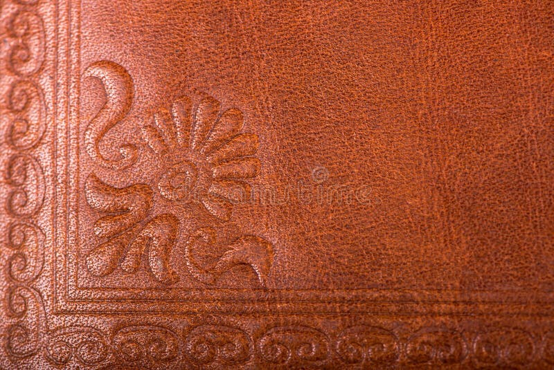 Leather Floral Pattern Background Stock Image - Image of fancy