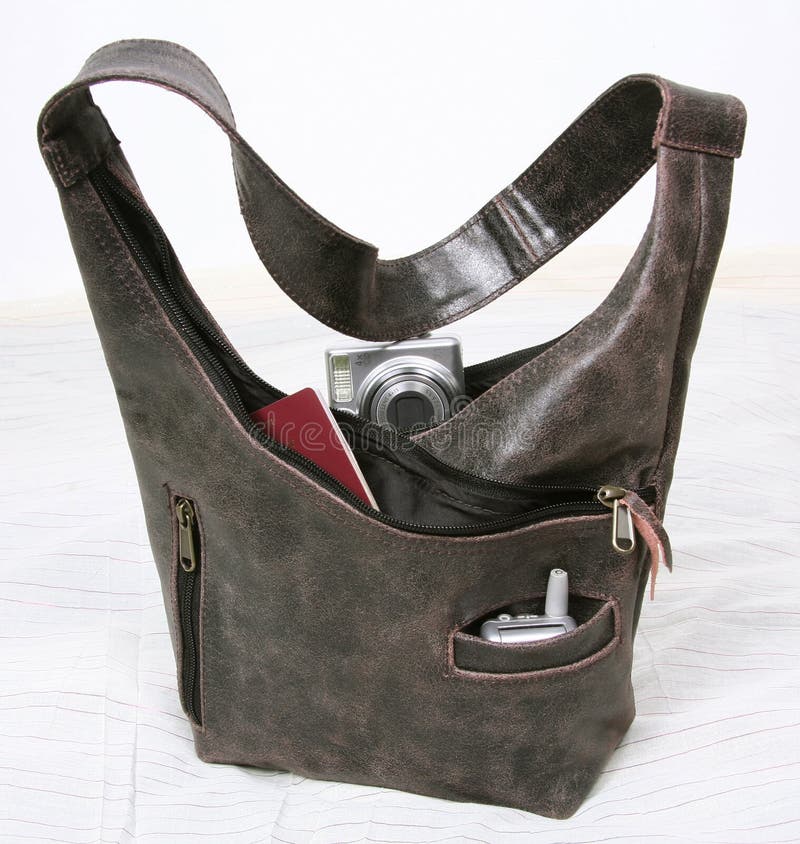 Leather hand bag